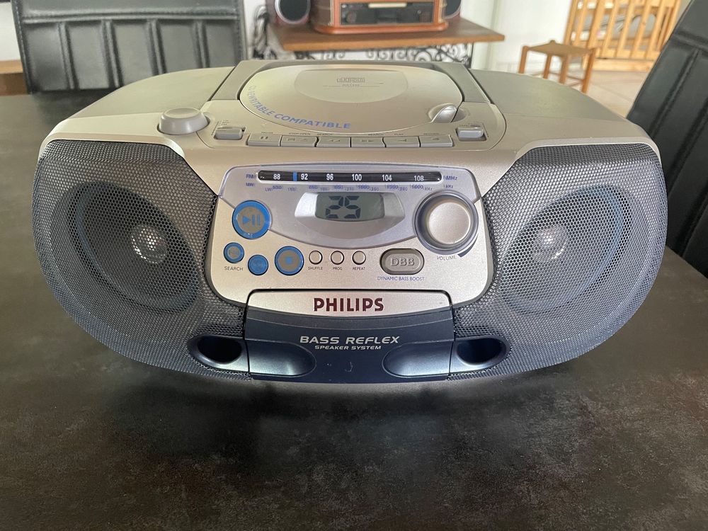 Chaîne Stéréo AEG Boombox Rouge - USB, SD, MP3, Radio-Réveil - Compact