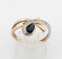 💍 18-Carat Gold Sapphire & Diamond Ring size 52