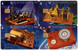 Telegraphen Serie - 4 volle Telefonkarten der E-Serie