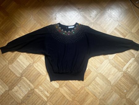 Vintage Pullover mit Perlenkragen Gr.S/M