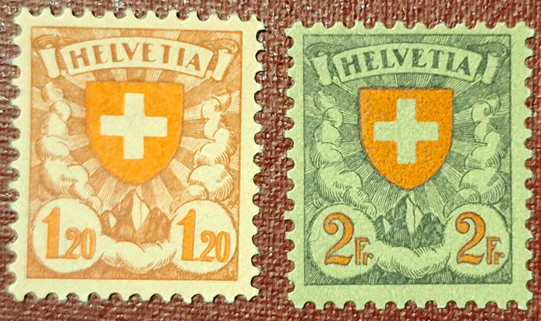 Alle Briefmarken: Wappenmuster 1924 Nr. 164 / 166 ** Kat. 315.- – Gebraucht aus Balgach von SIMEON27
