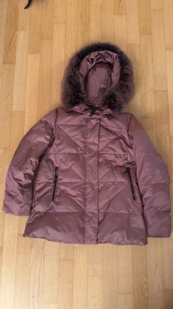 Winterjacke altrosa mit Fellkapuze Grösse L