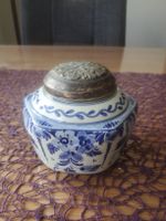 Delfts Holland Dose mit Metalldeckel / Bonbonniere