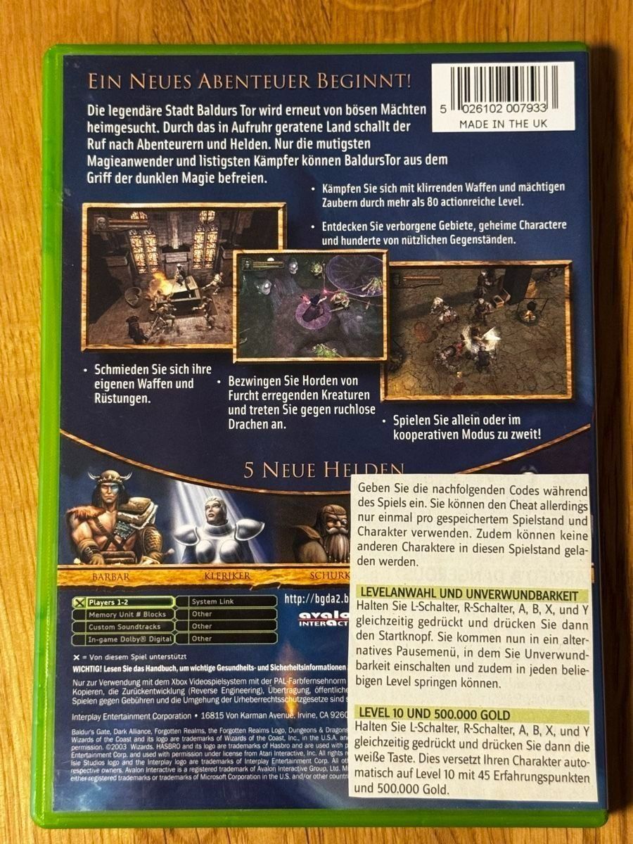 Spiele: Baldurs Gate Dark Alliance 2 - CIB - Xbox – Gebraucht aus Uster von GamesAndStuff 1