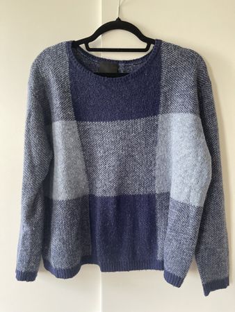 Damen Strickpullover M – Blau Hellblau – Oversize / Relaxed 