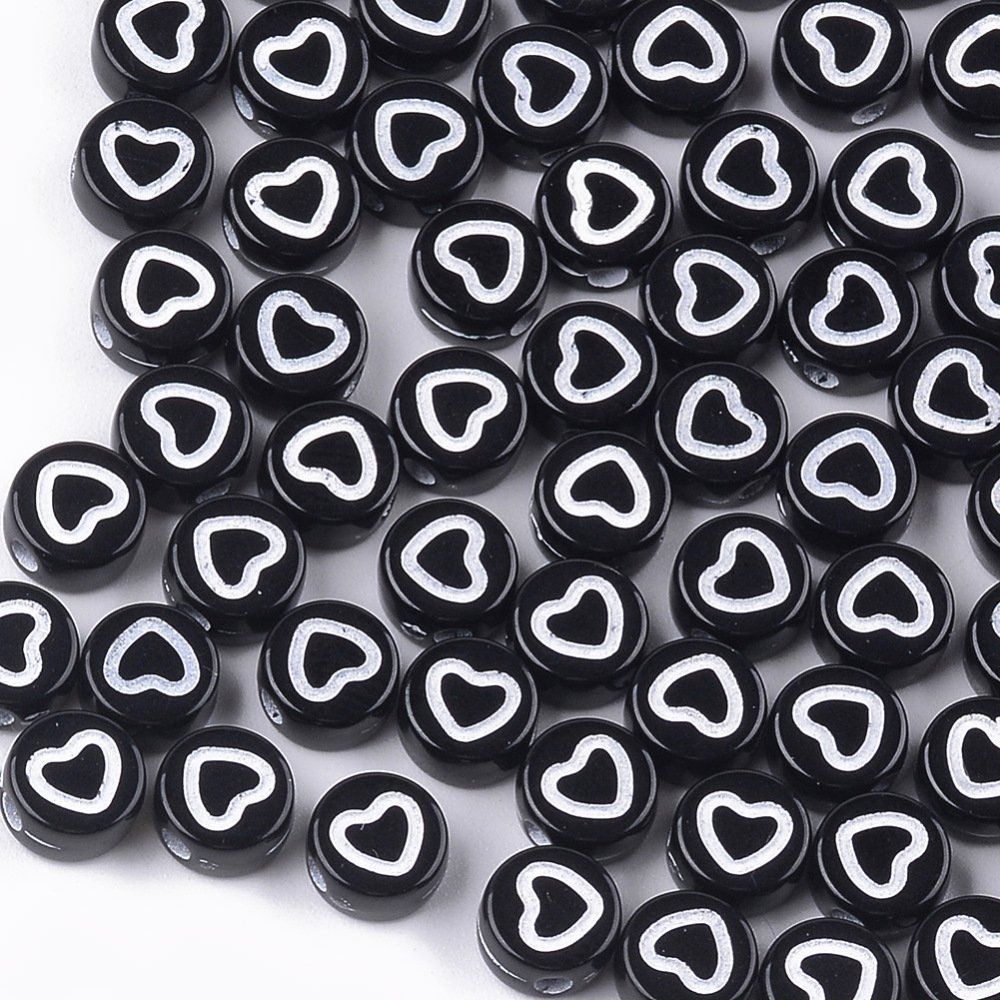 Perle (finte): Acrylperlen Herz Schwarz 50St. – Nuovo (secondo la descrizione) da Rüegsau venduto da Tausendfreund