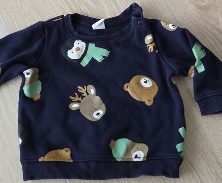 Pull chaud hiver bébé animaux forêt taille74