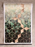 Wandbild Poster geometrisch Blätter grün gold 60x90cm