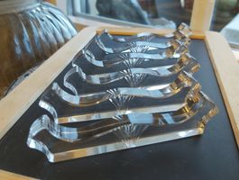 6 Kristall Messerbänke antik
