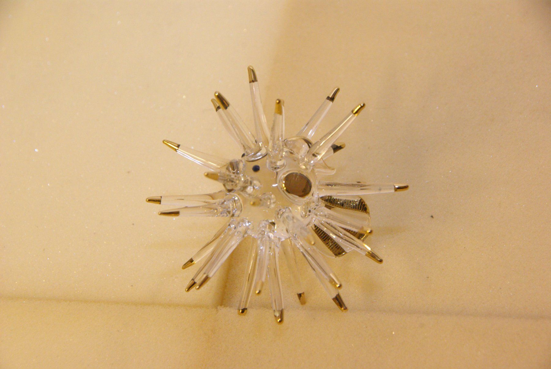Statuette: Igelfisch / Kugelfisch aus Glas, ca. 9cm – Nuovo (secondo la descrizione) da Herisau venduto da Cevianer1844