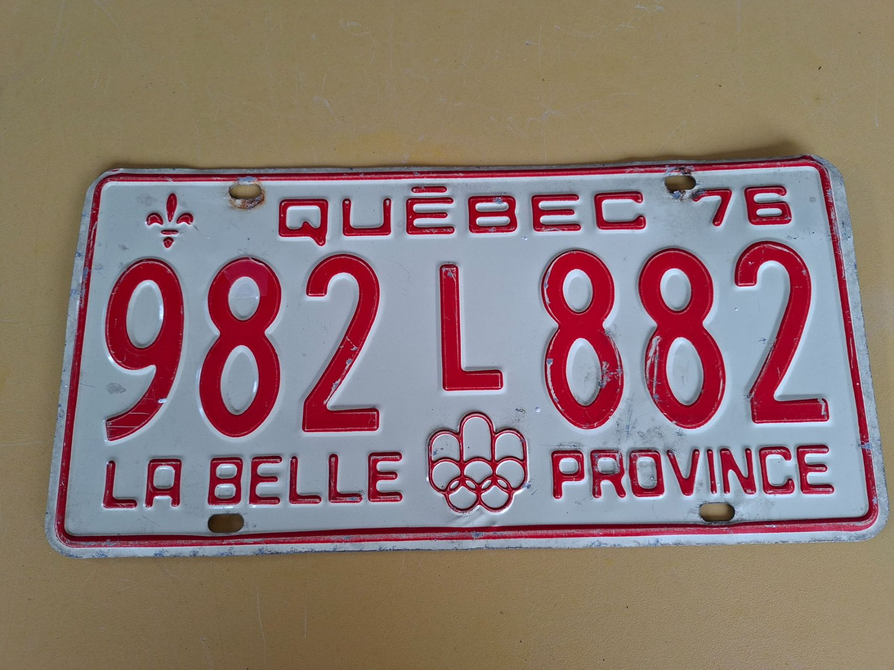 Schilder: Nummernschild Quebec 982 L 882 1976 – Gebraucht aus Ehrendingen von CHMEX