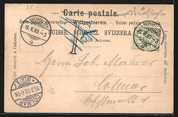 Ansichtskarten: AK Rheinfelden, Marktgasse, 1903 – Gebraucht aus Berlin von bartko-reher 1