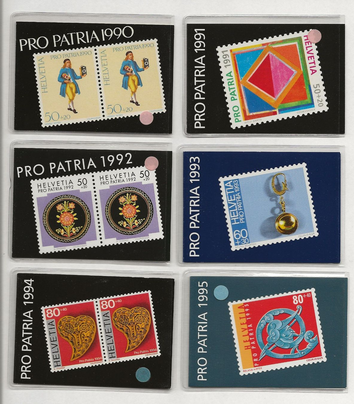 Alle Briefmarken: 1990 - 1995 Markenhefte Pro Patria Komplett FDC Kat. 155.- – Neu (gemäss Beschreibung) aus Baar von Saegi1