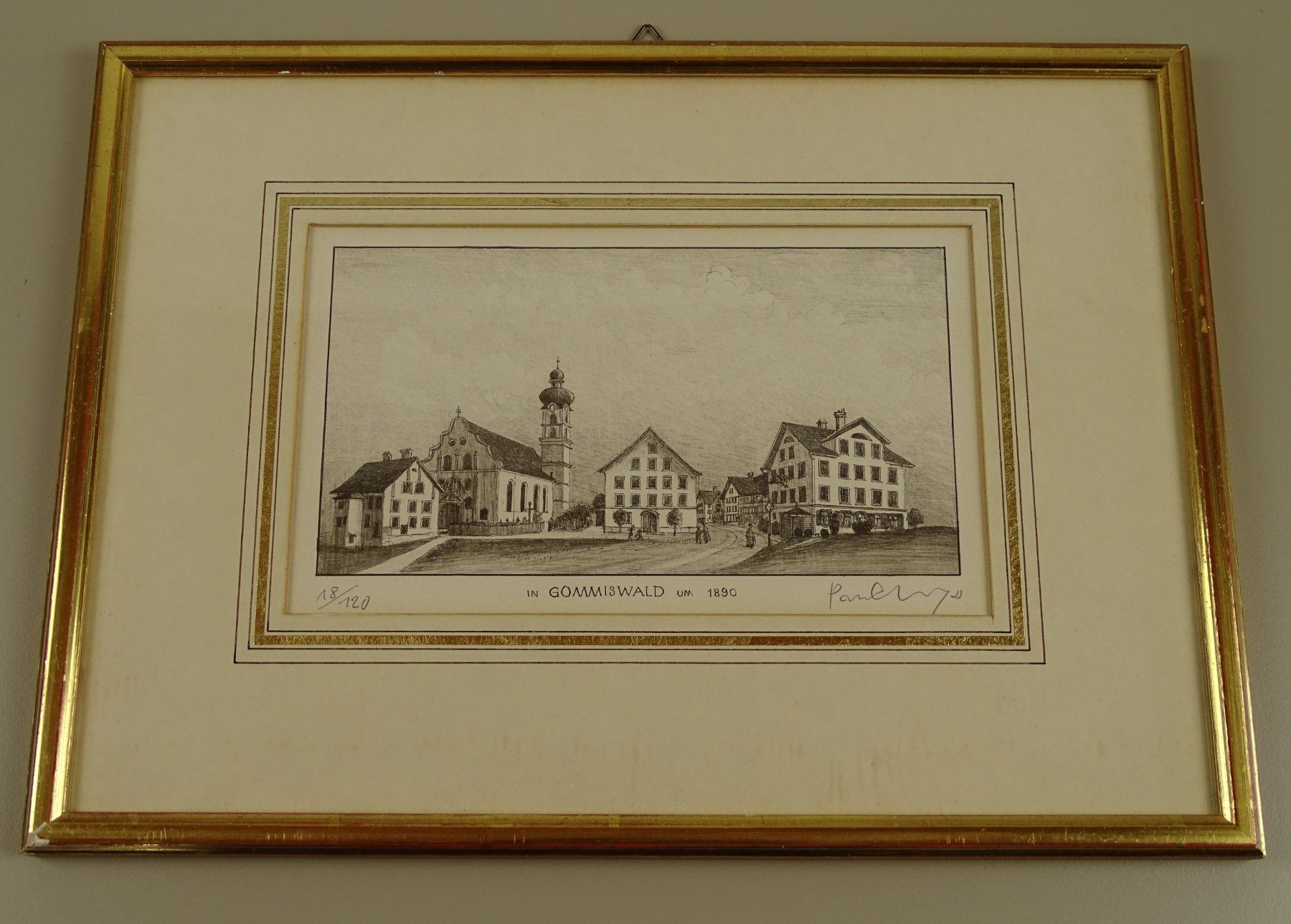 Incisioni: GOMMISWALD, LITHOGRAPHIE VON PAUL WYSS – Usato da Grüningen venduto da Kartensammler 1