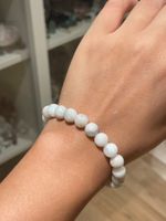 100 % natürlich Aquamarin-Perlenarmband, 8 mm