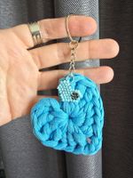 💙 Porte-clé cœur en crochet & perles 💙