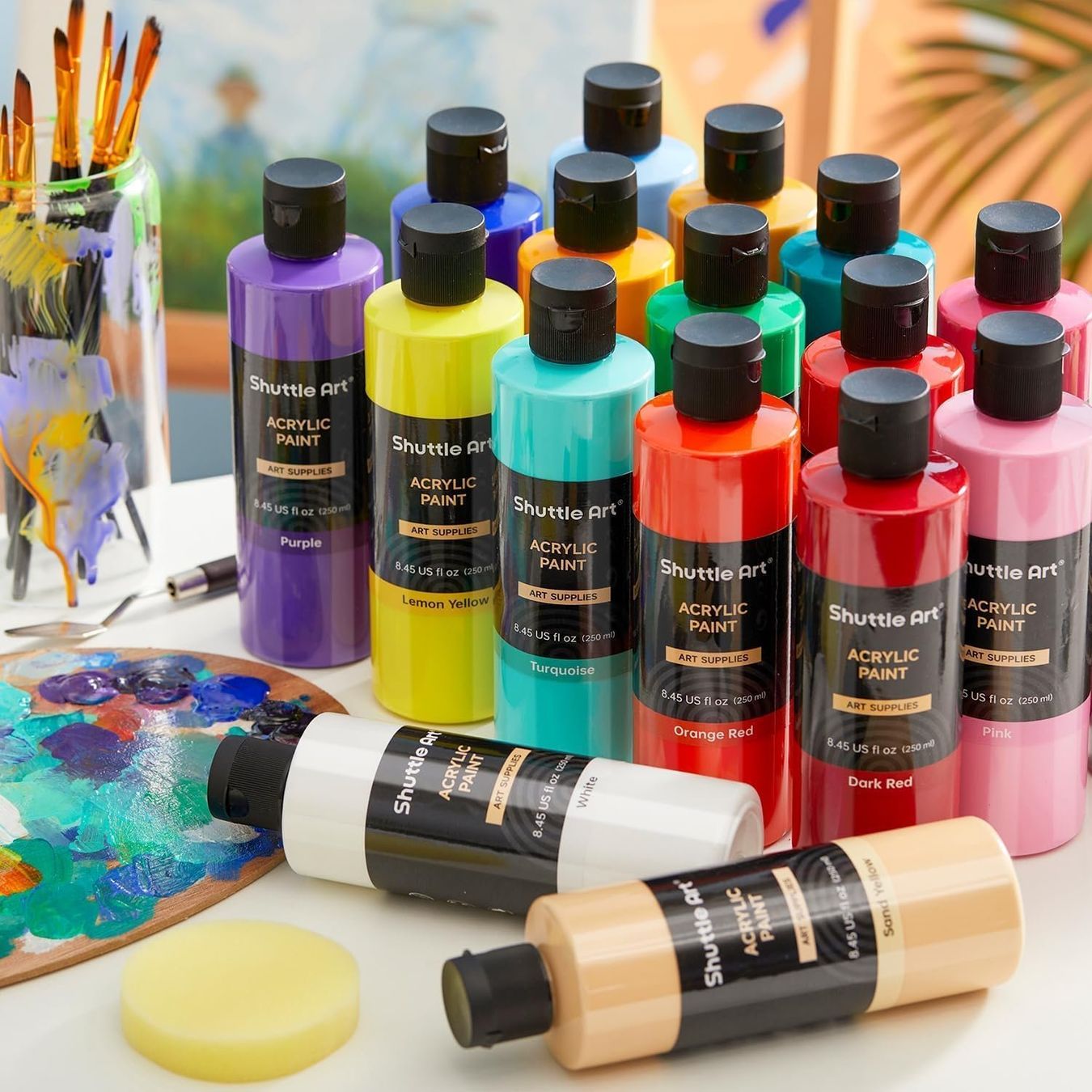 Colori: Acrylfarben Set 36 Farben mit Pinseln – Nuovo e nell'imballaggio originale da Herisau venduto da Senn24 7