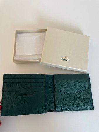 Rolex Portemonnaie Grün Leder Neuwertig