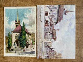 6 Cartes postales anciennes Lausanne St-François