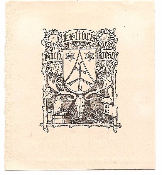 Incisioni: Ex-libris héraldique Richard FAESCH. Basel. – Usato da Farvagny-le-Grand venduto da OlivierFurrer