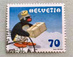 Nr.987 mit Stempel Klein Pingu als Postbote 1999