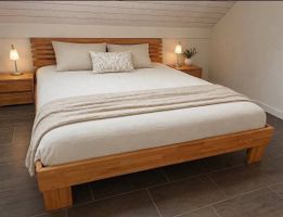 Massivbett Holzbett Doppelbett 180x200 mit 2xNachttischen