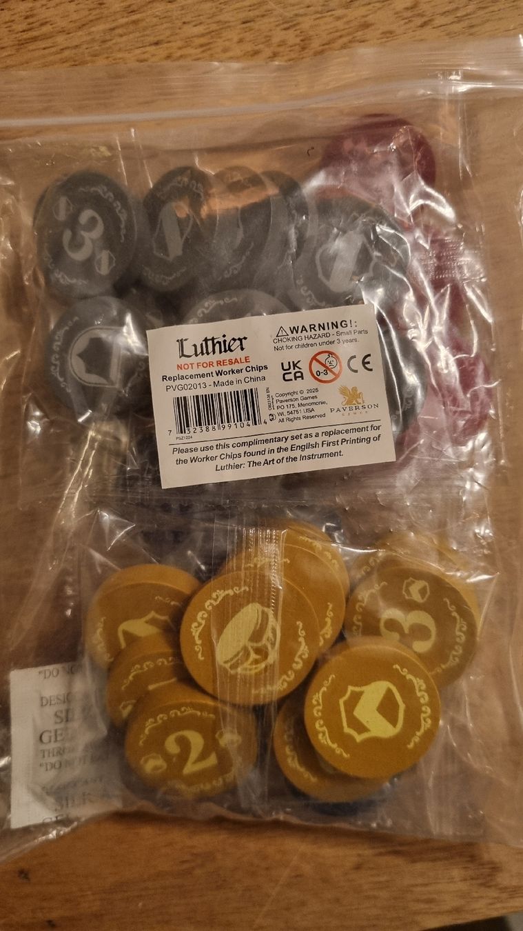 Giochi: Luthier: Holz Arbeiterchips – Nuovo e nell'imballaggio originale da Brugg AG venduto da jade16