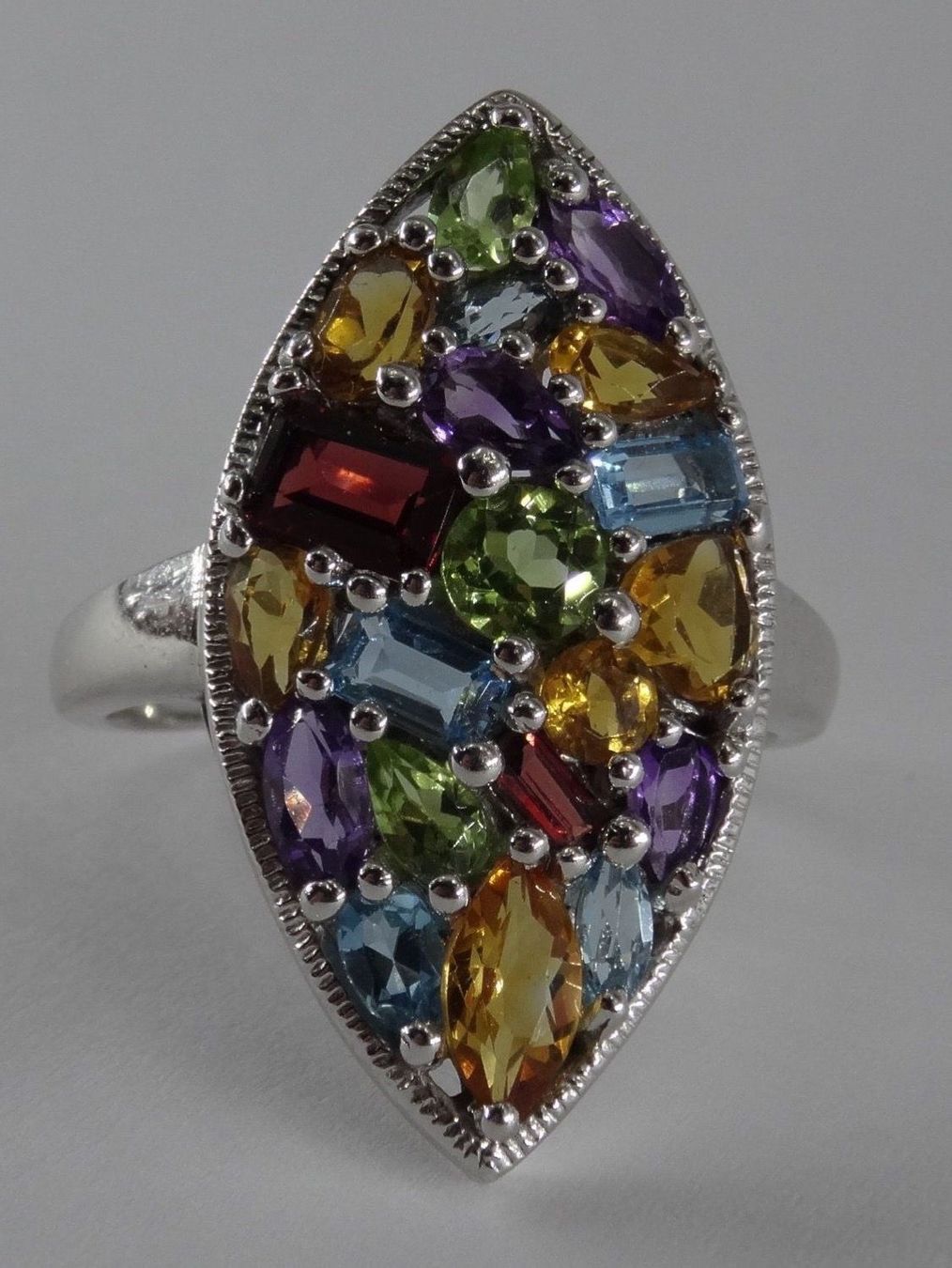 Anelli: Ring Silber 925 mit mixt Edelsteinen – Nuovo e nell'imballaggio originale da Matten b. Interlaken venduto da kero71 2
