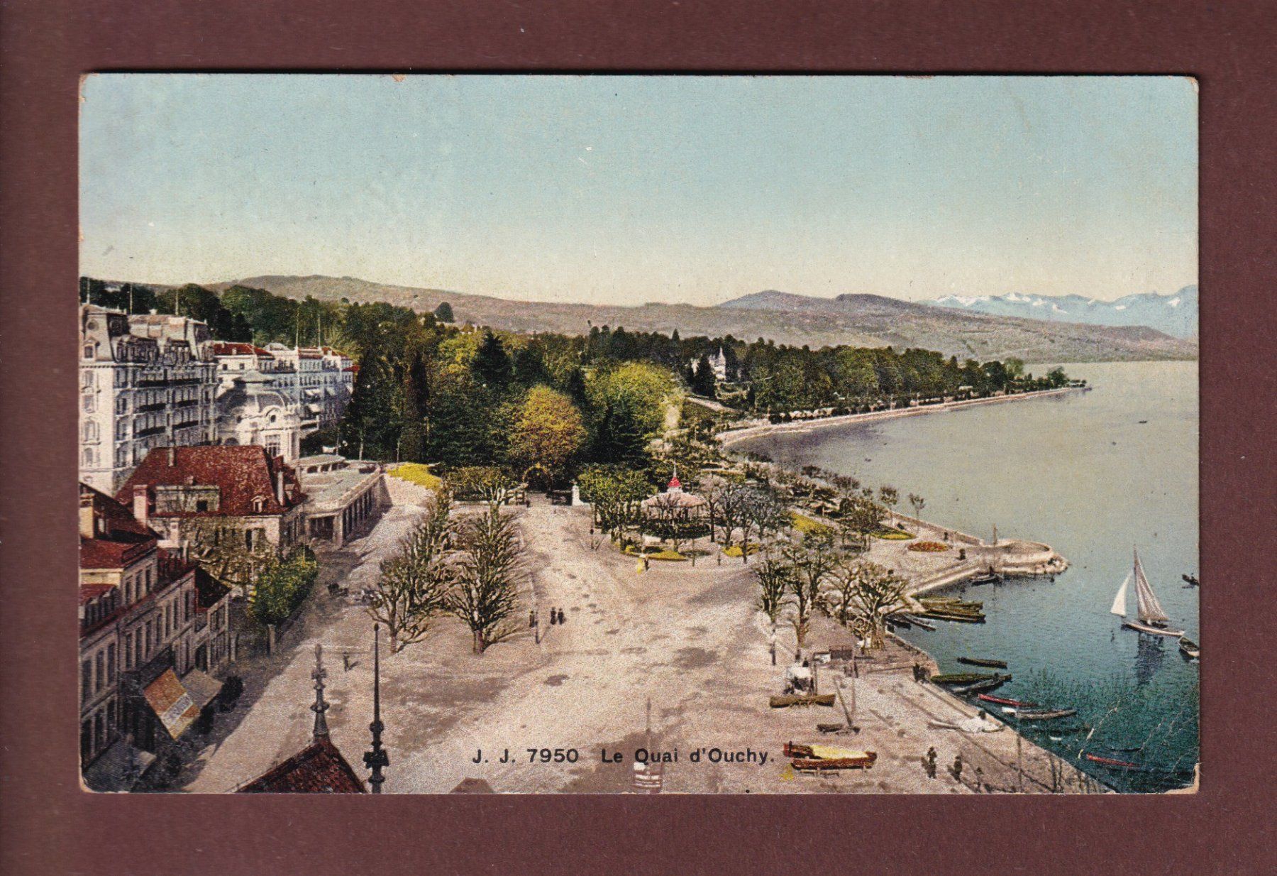 Cartoline postali: LAUSANNE - Quai d'Ouchy - 1909 – Usato da Pully venduto da nicecards