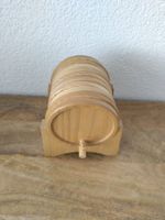 6x Glas-Untersetzer Holzfass Fässchen Set