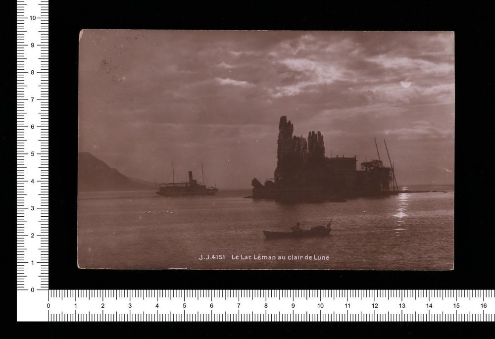 Cartoline postali: Le Lac Léman au clair de Lune – Usato da Riehen venduto da Tignanello1