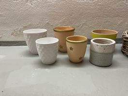 Gartenartikel, 7 Töpfe, Korb etc.