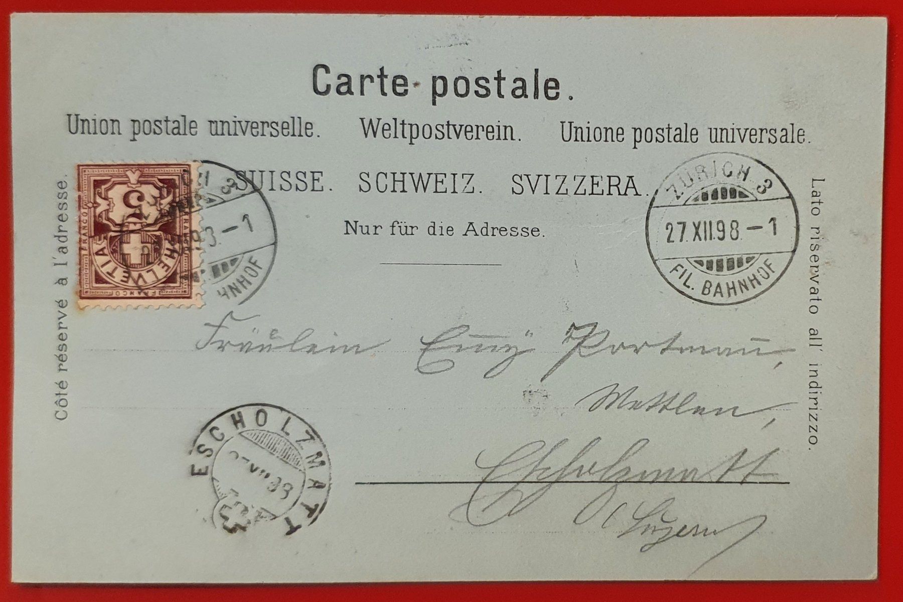 Ansichtskarten: Gruss aus Zürich 1898 – Gebraucht aus Kreuzlingen von Rschweiz1 1