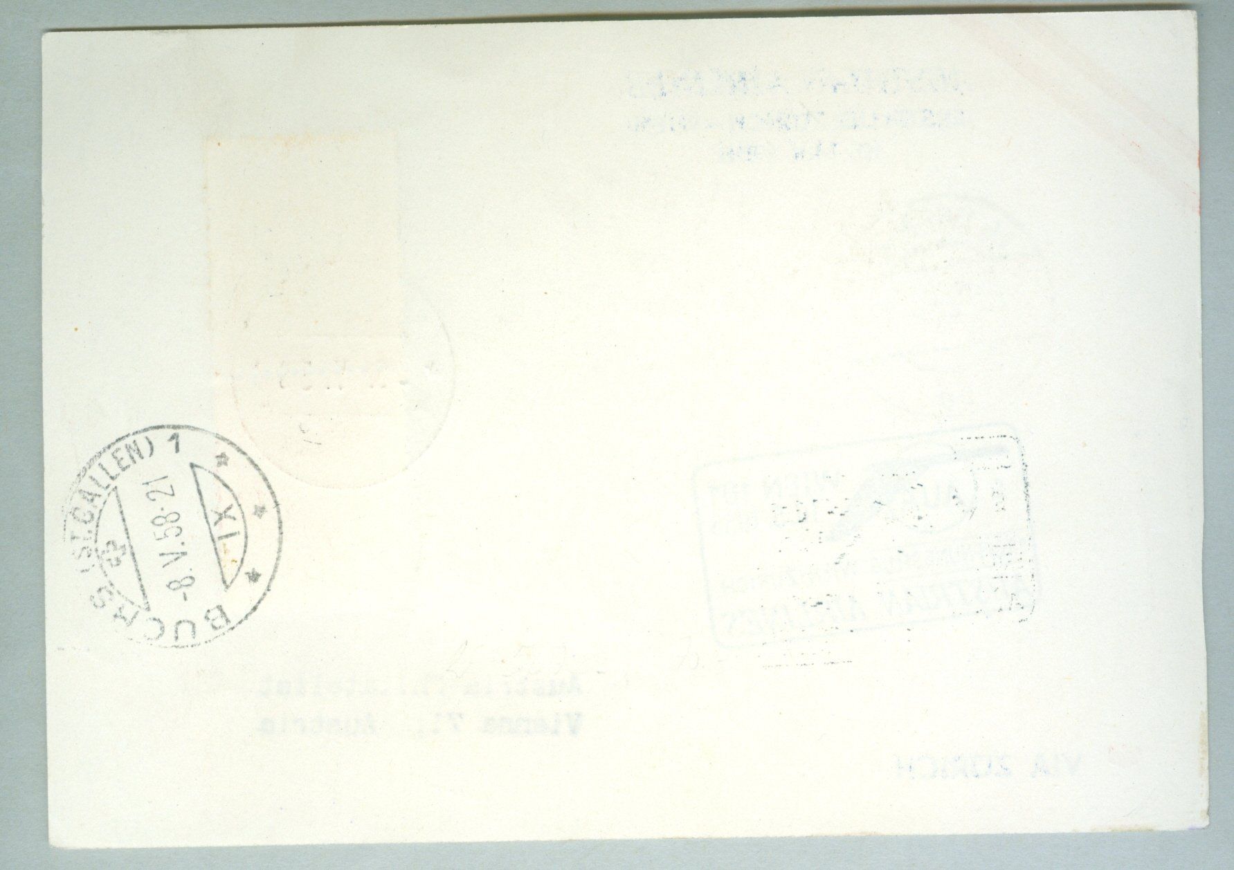 Tutti i francobolli: 1958 Liechtenstein Flugpost RF – Usato da Zürich venduto da yago-rot 1