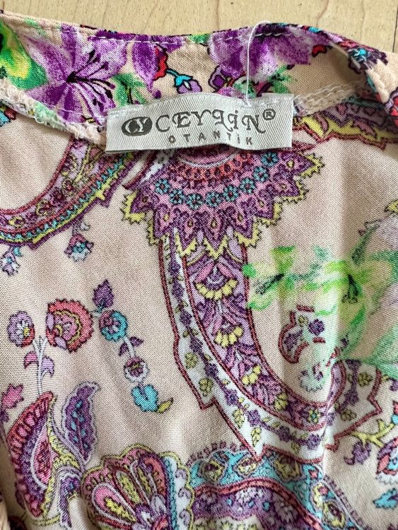 🌸 Langes Kleid mit Blumen &amp; Paisley – Grösse XL wie neu 👗 (Gebraucht ...