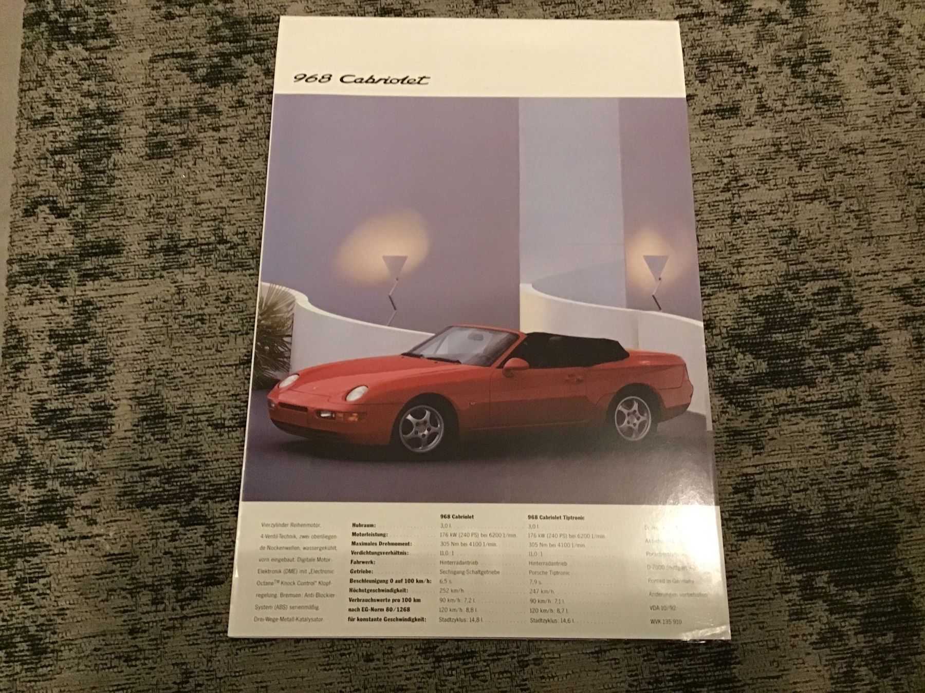 Porsche Documenti: Porsche Posterprospekt Programm 16 Seiten 1992 Topzustand – Usato da Scherzingen venduto da Starseller62 4