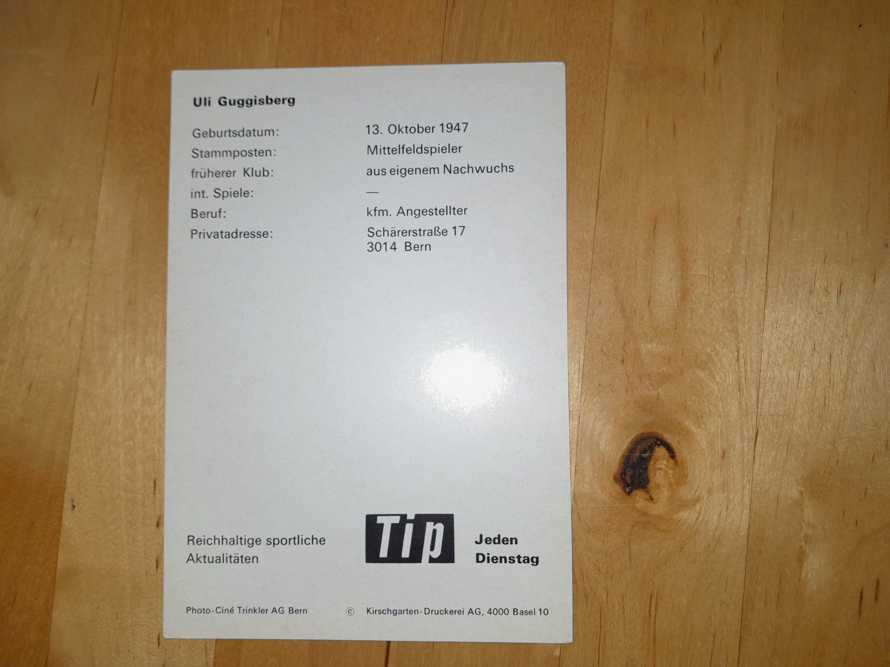 Autogramme: Alte yb  young boys bern autogrammkarten schweiz – Gebraucht aus binningen von bergen00 1