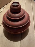 Vase decoratif rouge vintage,, objet d'art unique pour