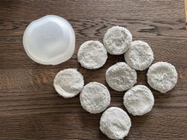 10 Jemako Abschmink Pads, Waschlappen rund mit Dose