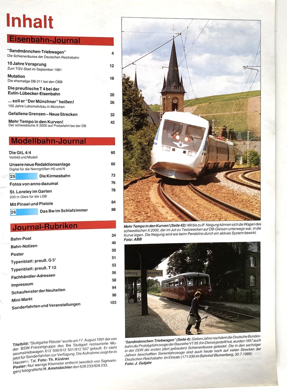 Riviste & Magazine: Eisenbahn Journal - 3 Hefte - 3+6+9/1991 – Nuovo (secondo la descrizione) da Hünenberg venduto da Ecila 4
