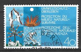 BRIEFMARKEN - SCHWEIZ - UMWELTSCHUTZ - UEBERLEBEN - GESTEMP.