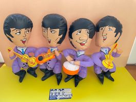 4x THE BEATLES Figur Puppe Aufblasfigur Werbefigur Lux 1966