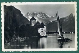 Château de Chillon et Dents du Midi, gelaufen 1951