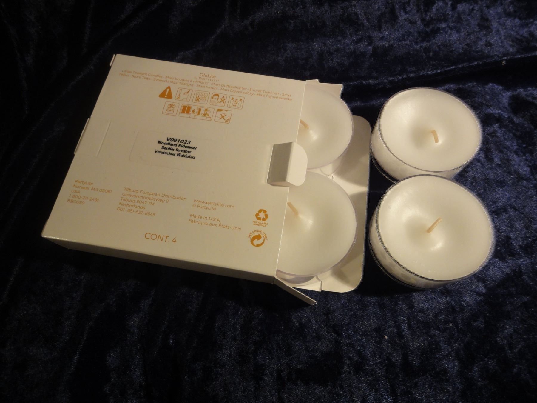 Partylite Candele: PartyLite - 4 Maxi-Teelichter Versteckter Waldpfad – Nuovo e nell'imballaggio originale da Othmarsingen venduto da Kleibai