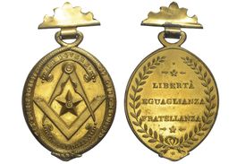 Tessin, Lugano, Medaille 1883, Freimaurerloge, RR