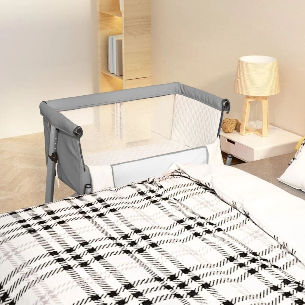 Letti: Babybett mit Matratze Hellgrau Leinenstoff – Nuovo e nell'imballaggio originale da Bühler venduto da DealHaus_Ostschweiz 1