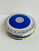 Boîte en porcelaine Chocolaterie de Monaco, bleu & or