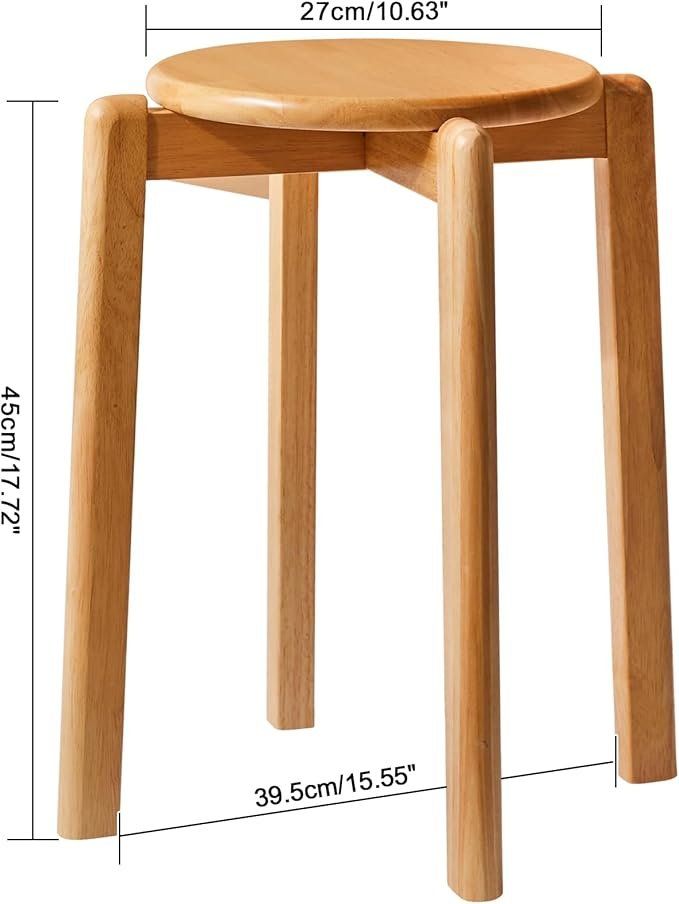 Sgabelli: 4  Holz Barhocker rund Sitzhocker stapelbar Esszimmerhocker – Nuovo e nell'imballaggio originale da Herisau venduto da Serenco 2
