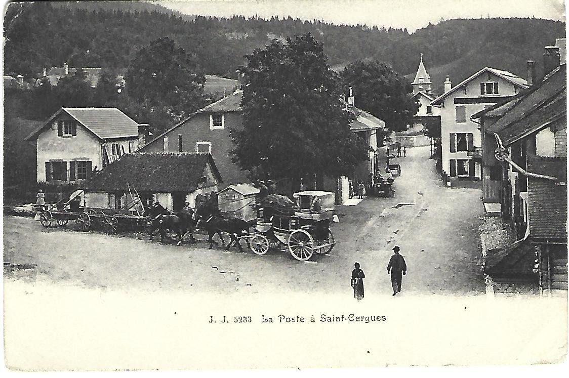 Cartoline postali: La Poste a Saint-Cergues Kutsche – Usato da Wetzikon ZH venduto da Brulu100