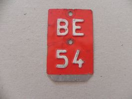 Velonummer Velo Rad BE 54 weiss Bern 1954 Nummer Geschenk